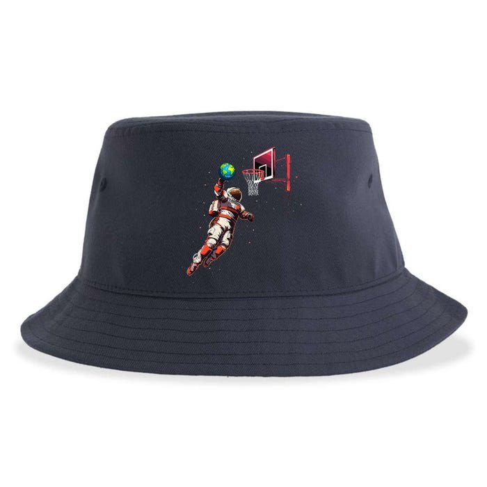 Astronaut Basketball Outer Space Gifts Space Sustainable Bucket Hat