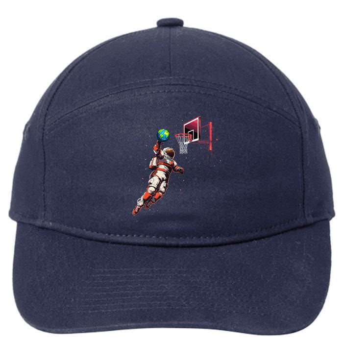 Astronaut Basketball Outer Space Gifts Space 7-Panel Snapback Hat