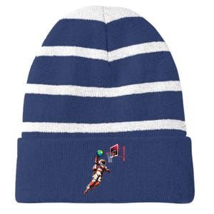 Astronaut Basketball Outer Space Gifts Space Striped Beanie with Solid Band