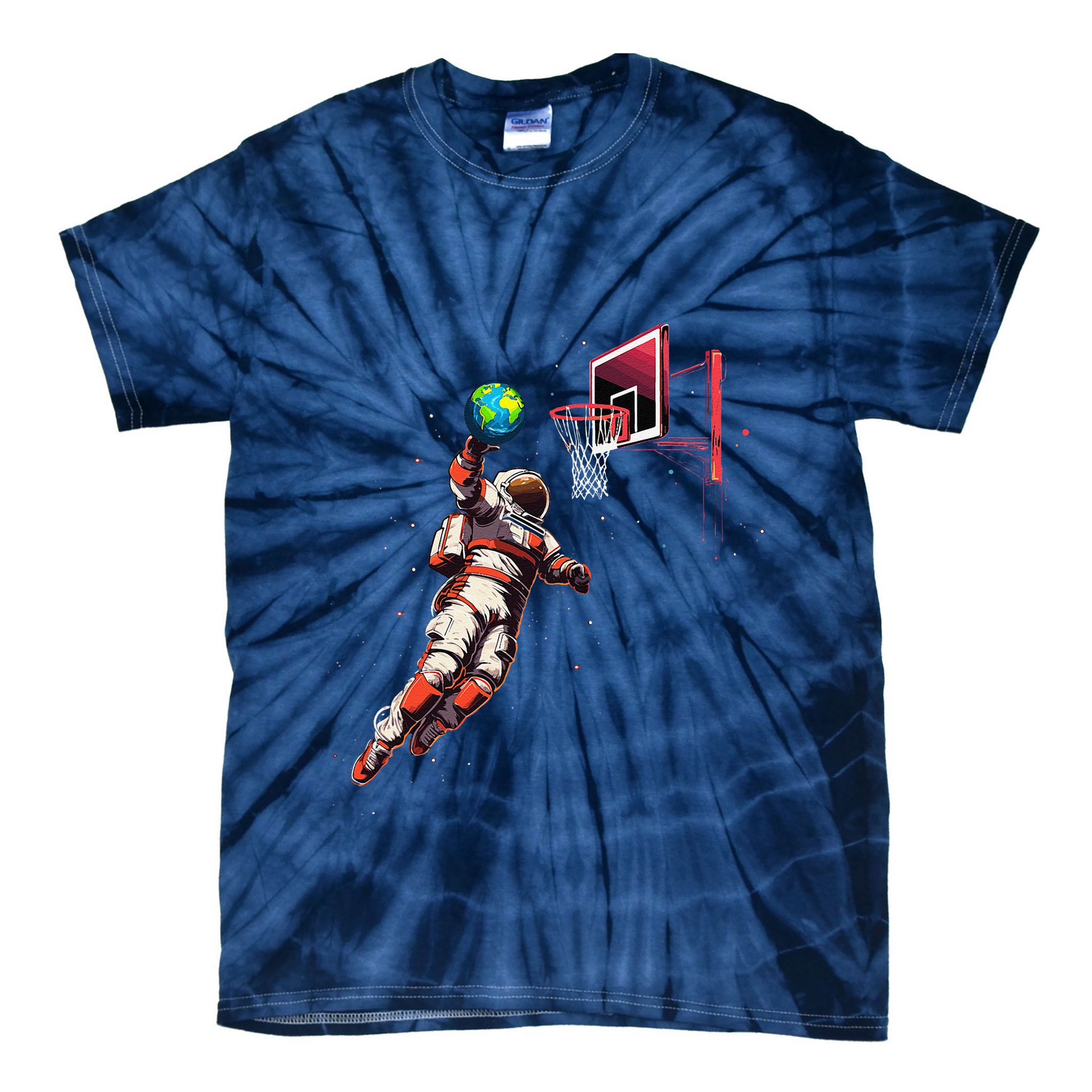Astronaut Basketball Outer Space Gifts Space Tie-Dye T-Shirt