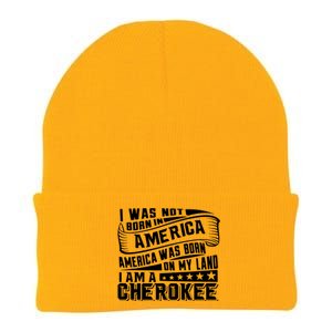 America Born On My Land Cherokee Native American Knit Cap Winter Beanie