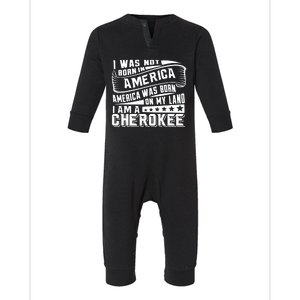 America Born On My Land Cherokee Native American Infant Fleece One Piece