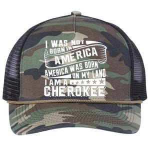 America Born On My Land Cherokee Native American Retro Rope Trucker Hat Cap