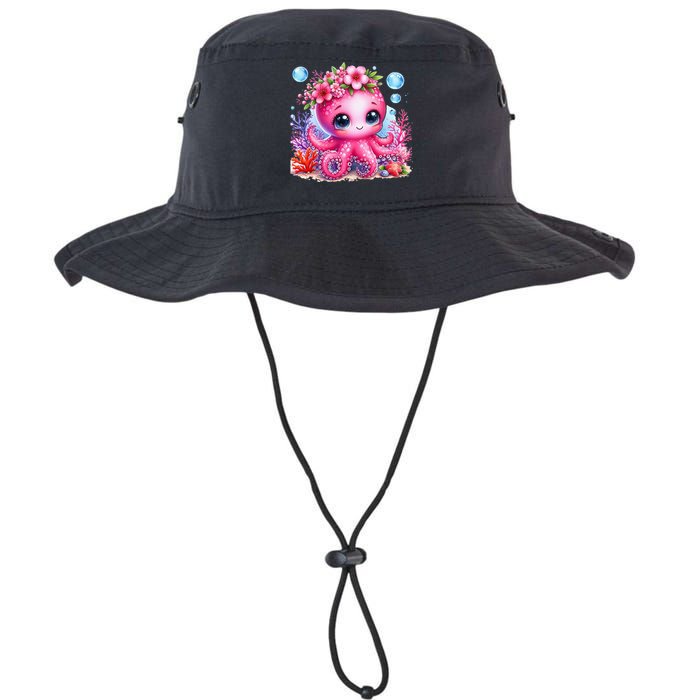 Adorable Baby Octopus Underwater Flower Coral Fish Ocean Sea Legacy Cool Fit Booney Bucket Hat