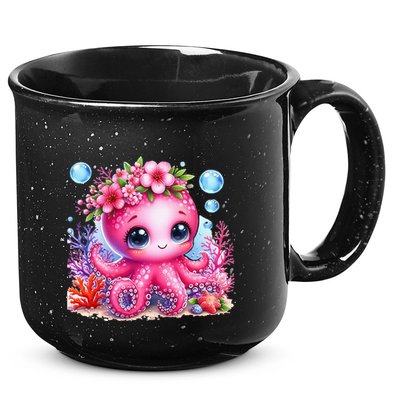Adorable Baby Octopus Underwater Flower Coral Fish Ocean Sea 15oz Campfire Ceramic Mug