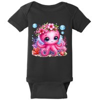 Adorable Baby Octopus Underwater Flower Coral Fish Ocean Sea Baby Bodysuit