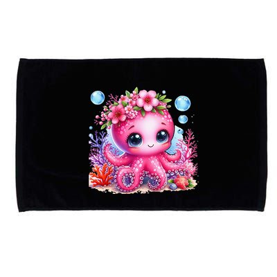 Adorable Baby Octopus Underwater Flower Coral Fish Ocean Sea Microfiber Hand Towel