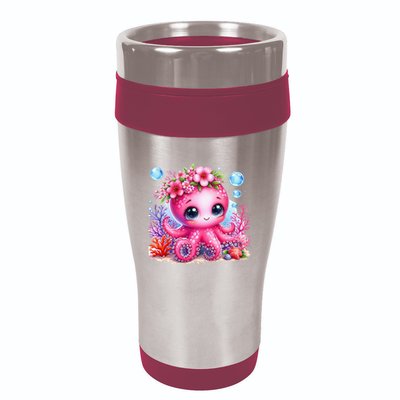 Adorable Baby Octopus Underwater Flower Coral Fish Ocean Sea 16oz Travel Tumbler