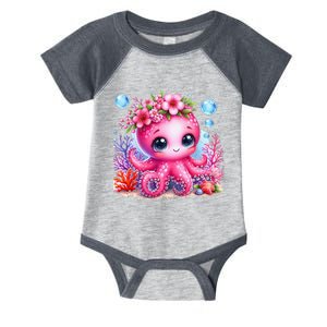 Adorable Baby Octopus Underwater Flower Coral Fish Ocean Sea Infant Baby Jersey Bodysuit