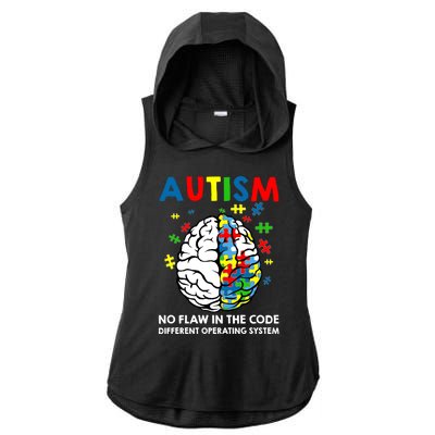 Autism Brain Operating System Ladies PosiCharge Tri-Blend Wicking Draft Hoodie Tank