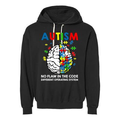 Autism Brain Operating System Garment-Dyed Fleece Hoodie