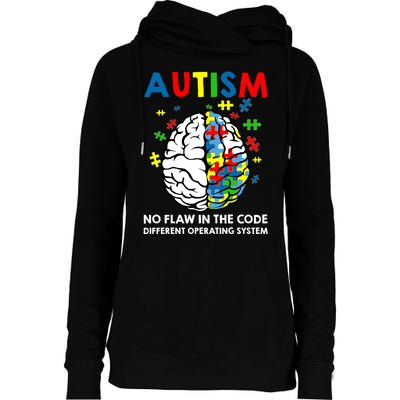 Autism Brain Operating System Womens Funnel Neck Pullover Hood