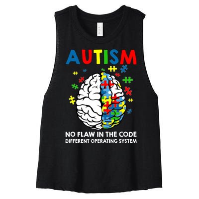 Autism Brain Operating System Women's Racerback Cropped Tank