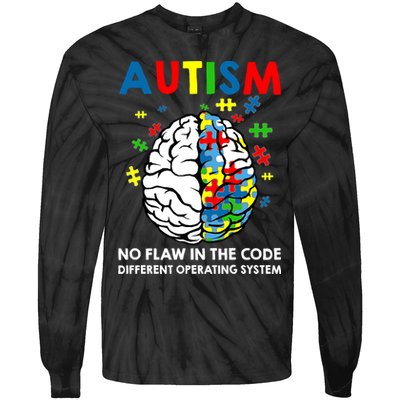 Autism Brain Operating System Tie-Dye Long Sleeve Shirt