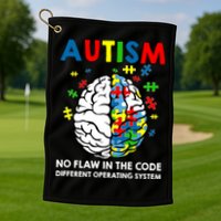 Autism Brain Operating System Golf Towel