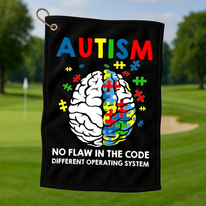 Autism Brain Operating System Golf Towel