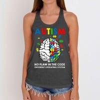 Autism Brain Operating System Women's Knotted Racerback Tank