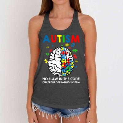 Autism Brain Operating System Women's Knotted Racerback Tank