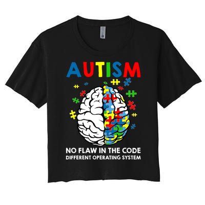 Autism Brain Operating System Women's Crop Top Tee