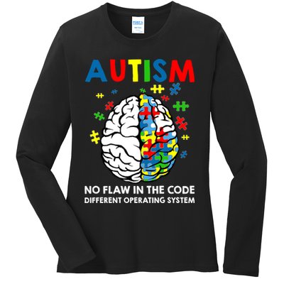 Autism Brain Operating System Ladies Long Sleeve Shirt