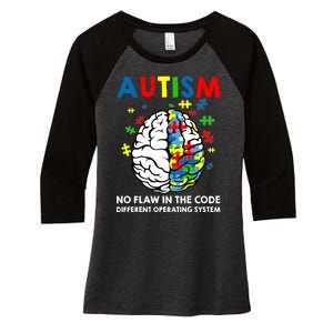 Autism Brain Operating System Women's Tri-Blend 3/4-Sleeve Raglan Shirt