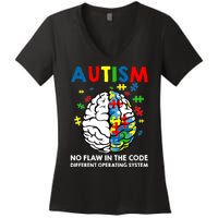 Autism Brain Operating System Women's V-Neck T-Shirt