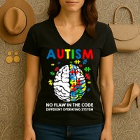 Autism Brain Operating System Women's V-Neck T-Shirt
