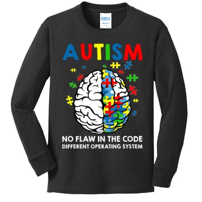 Autism Brain Operating System Kids Long Sleeve Shirt