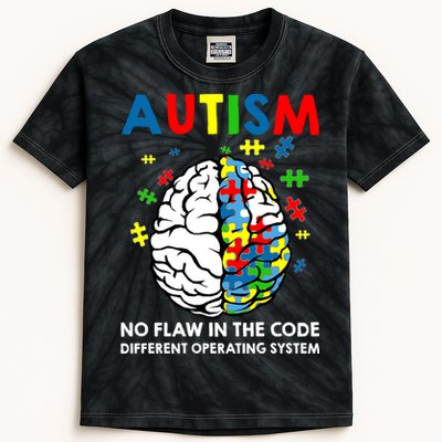 Autism Brain Operating System Kids Tie-Dye T-Shirt