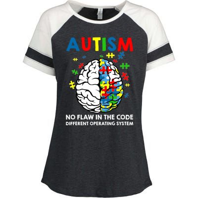 Autism Brain Operating System Enza Ladies Jersey Colorblock Tee