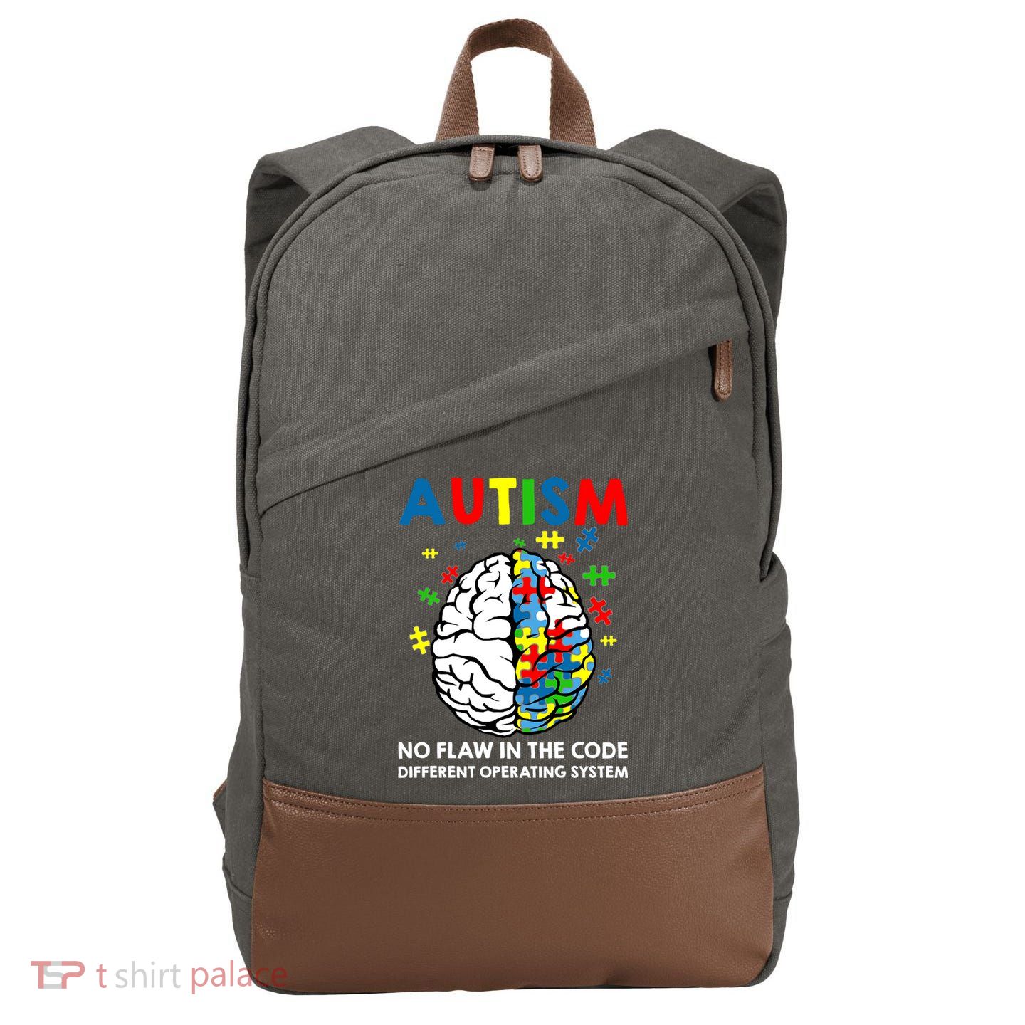Autism Brain Operating System Cotton Canvas Backpack