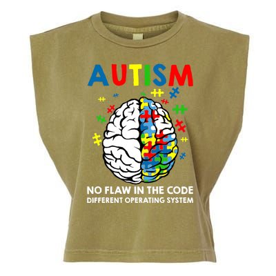 Autism Brain Operating System Garment-Dyed Women's Muscle Tee