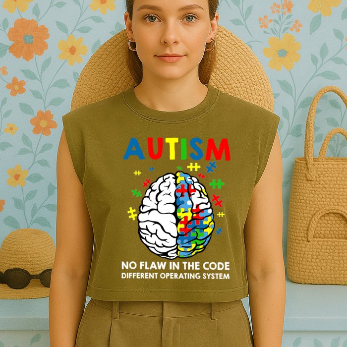 Autism Brain Operating System Garment-Dyed Women's Muscle Tee