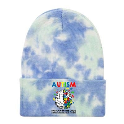 Autism Brain Operating System Tie Dye 12in Knit Beanie