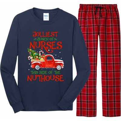 A Bunch Of A Nurses This Side Of The Nuthouse Christmas Long Sleeve Pajama Set