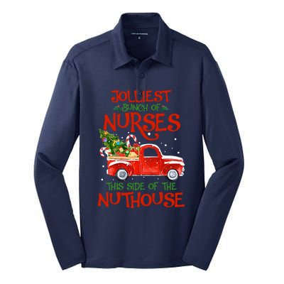 A Bunch Of A Nurses This Side Of The Nuthouse Christmas Silk Touch Performance Long Sleeve Polo