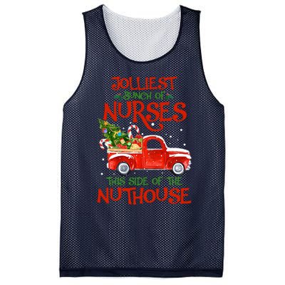 A Bunch Of A Nurses This Side Of The Nuthouse Christmas Mesh Reversible Basketball Jersey Tank