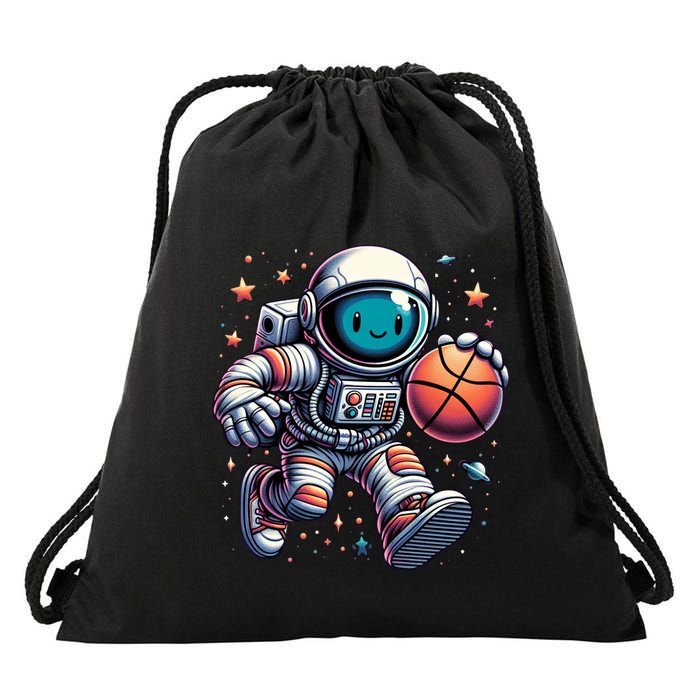 Astronaut Basketball Outer Space: Dunk Your Way Through The Cosmos Drawstring Bag