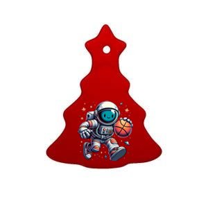 Astronaut Basketball Outer Space: Dunk Your Way Through The Cosmos Ceramic Tree Ornament