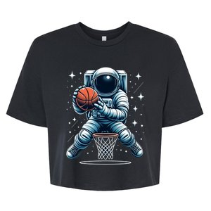 Astronaut Basketball Outer Space: Dunk Your Way Through The Cosmos Bella+Canvas Jersey Crop Tee