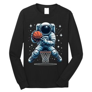 Astronaut Basketball Outer Space: Dunk Your Way Through The Cosmos Long Sleeve Shirt