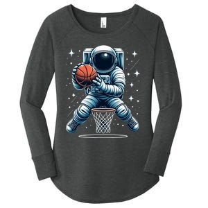 Astronaut Basketball Outer Space: Dunk Your Way Through The Cosmos Women's Perfect Tri Tunic Long Sleeve Shirt