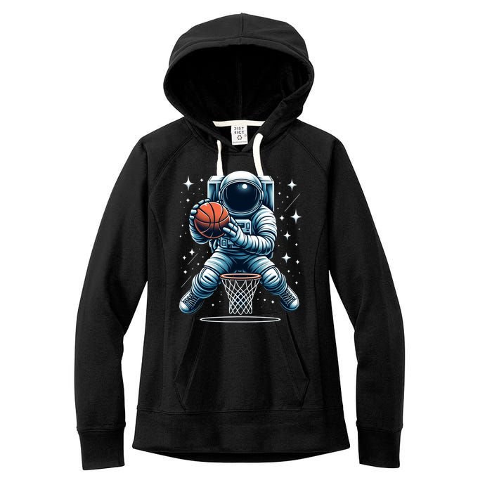 Astronaut Basketball Outer Space: Dunk Your Way Through The Cosmos Women's Fleece Hoodie