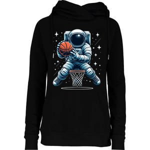 Astronaut Basketball Outer Space: Dunk Your Way Through The Cosmos Womens Funnel Neck Pullover Hood