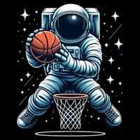 Astronaut Basketball Outer Space: Dunk Your Way Through The Cosmos Metallic Star Ornament