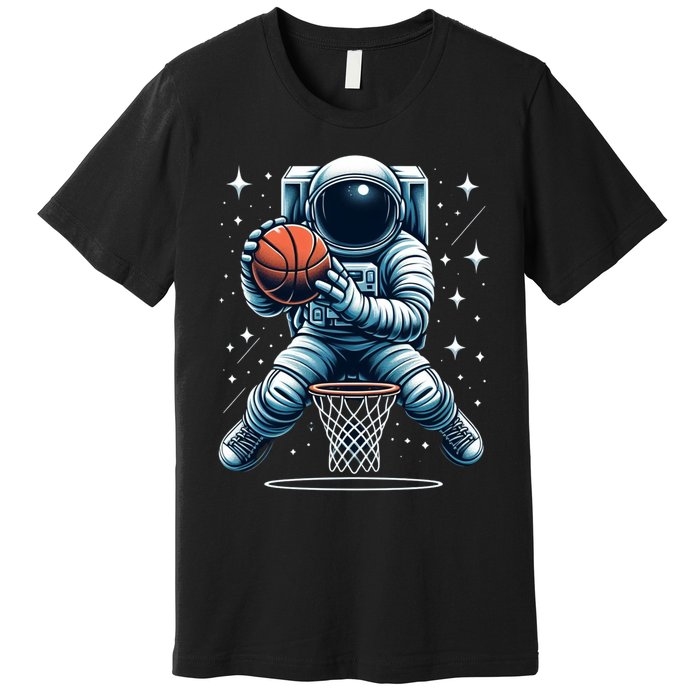 Astronaut Basketball Outer Space: Dunk Your Way Through The Cosmos Premium T-Shirt