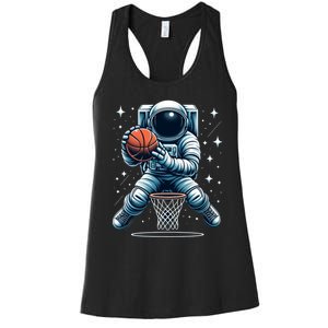 Astronaut Basketball Outer Space: Dunk Your Way Through The Cosmos Women's Racerback Tank