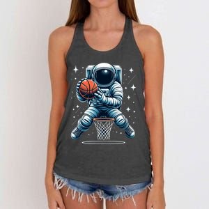 Astronaut Basketball Outer Space: Dunk Your Way Through The Cosmos Women's Knotted Racerback Tank