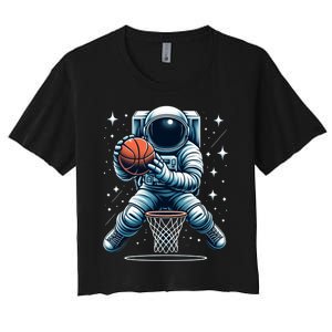 Astronaut Basketball Outer Space: Dunk Your Way Through The Cosmos Women's Crop Top Tee