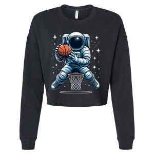 Astronaut Basketball Outer Space: Dunk Your Way Through The Cosmos Cropped Pullover Crew